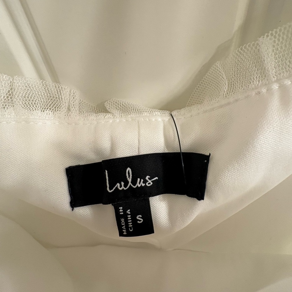 Lulus NWT Glowing Intentions White Sequin Bustier Tie-strap Mini Dress - Size S - Picture 11 of 15